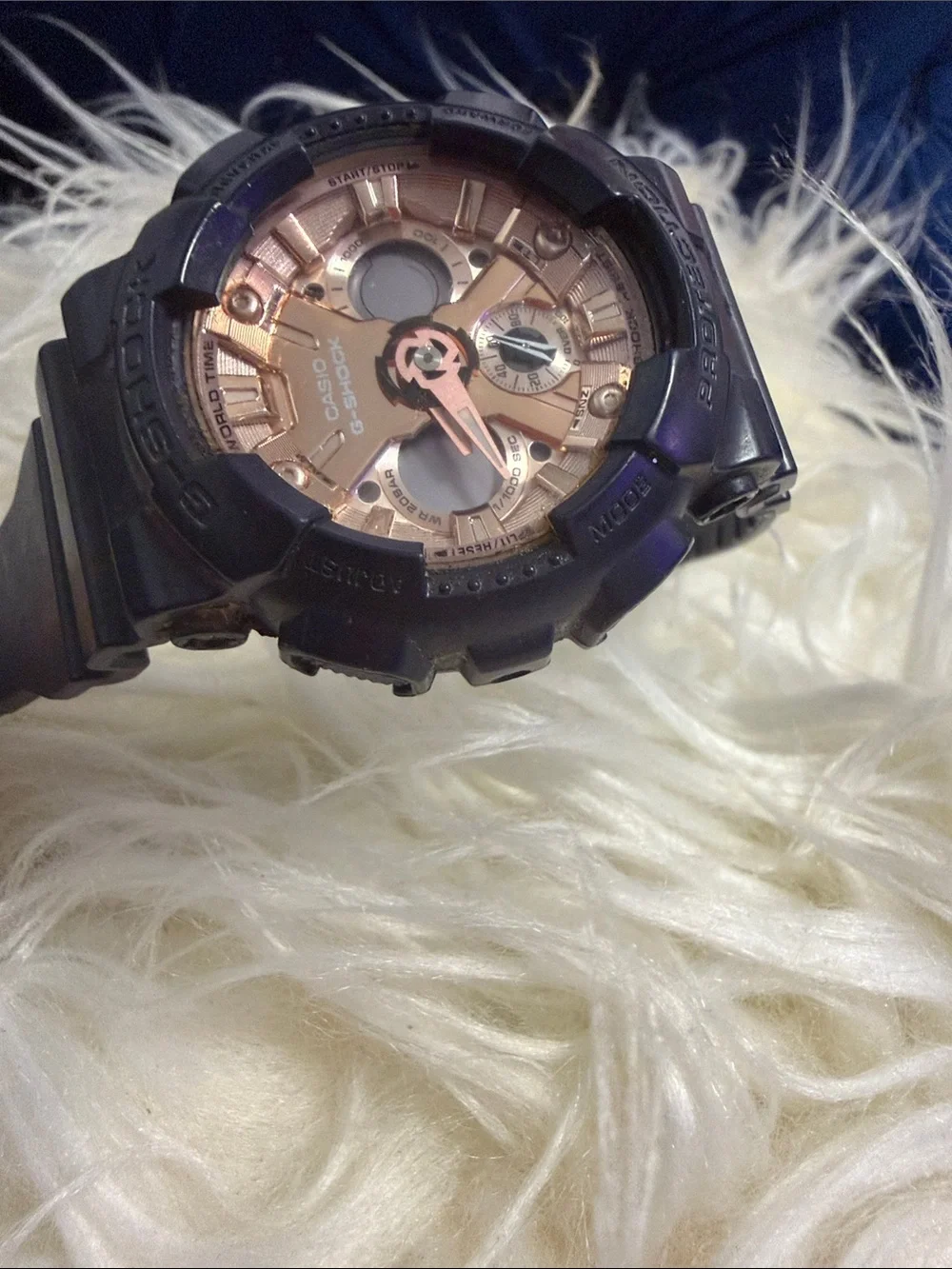 G-Shock Black Watch with Rose Gold Dial Accents